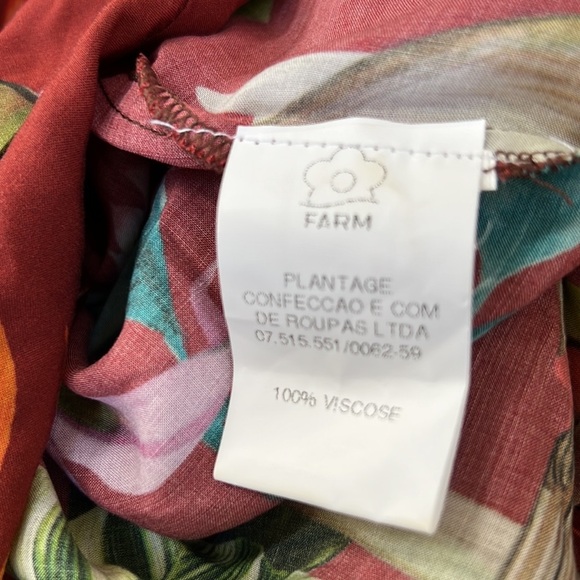 FARM Size S Mackaw leaves tropical halter backless long dress - Picture 10 of 11